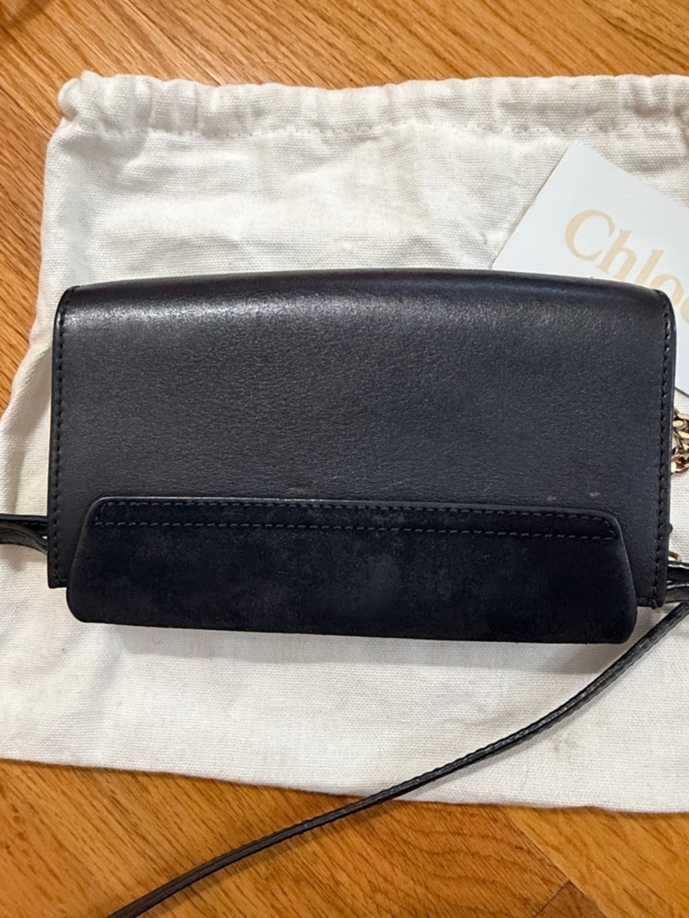 Authentic Chloe Faye Black Leather & Suede Crossbody Bag - Picture 6 of 8